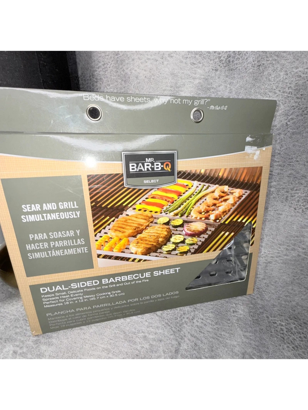 New Mr. Bar-B-Q Select Dual-Sided Barbecue Outdoor BBQ Grill Sheet Tray 18 x 12